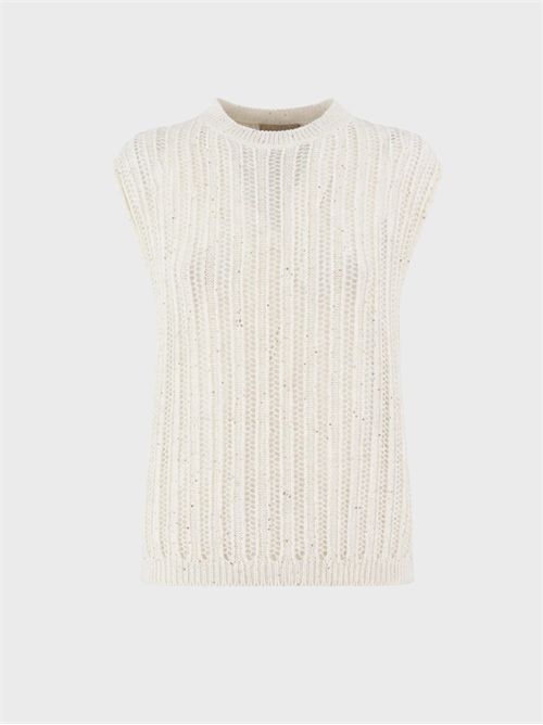 Cotton knit top with sequins ANTONELLI FIRENZE | 41771Q40811B1